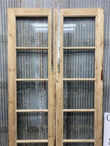 Antique French Double Doors (44.5x88.5) 5 Pane Glass, European Reclaimed G192