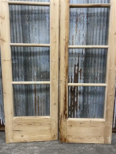 Antique French Double Doors (44.5x88.5) 5 Pane Glass, European Reclaimed G192
