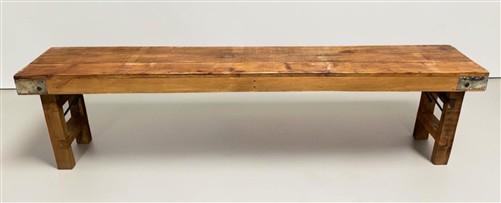 Rustic Folding Bench (72x14) Vintage Reclaimed Wood Bench, Farmhouse Seat A111