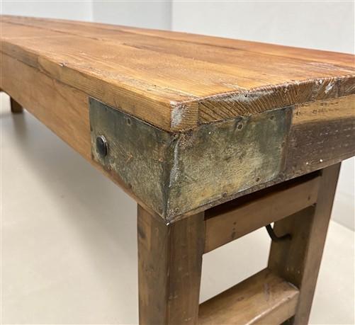 Rustic Folding Bench (72x14) Vintage Reclaimed Wood Bench, Farmhouse Seat A111
