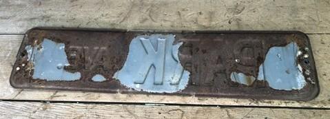 Park Ave. Street Sign, 6x24 Vintage Green Road Sign, Metal Road Sign, A