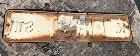 N First Street Sign, 6x24 Vintage Green Road Sign, Metal Road Sign, A