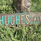 Hughes Ave Street Sign, 6x24 Vintage Green Road Sign, Metal Road Sign, A