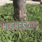Hughes Ave Street Sign, 6x24 Vintage Green Road Sign, Metal Road Sign, A