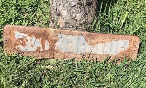 Hughes Ave Street Sign, 6x24 Vintage Green Road Sign, Metal Road Sign, A