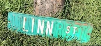 Linn St Street Sign, 6x24 Vintage Green Road Sign, Metal Road Sign, B