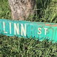 Linn St Street Sign, 6x24 Vintage Green Road Sign, Metal Road Sign, B