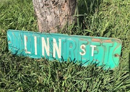 Linn St Street Sign, 6x24 Vintage Green Road Sign, Metal Road Sign, B