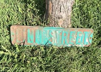 Linn St Street Sign, 6x24 Vintage Green Road Sign, Metal Road Sign, A