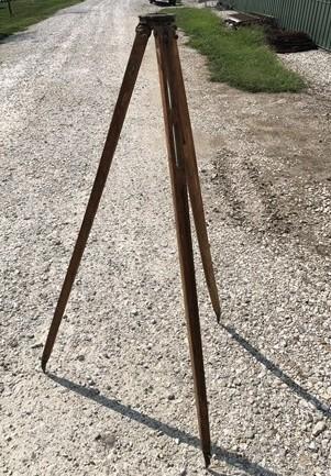 David White No 9030 Wooden Tripod, Vintage D White Milwaukee Transit Mount