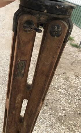 David White No 9030 Wooden Tripod, Vintage D White Milwaukee Transit Mount