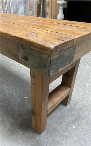 Rustic Folding Bench (84x14.5) Vintage Reclaimed Wood Bench, Farmhouse Seat A116