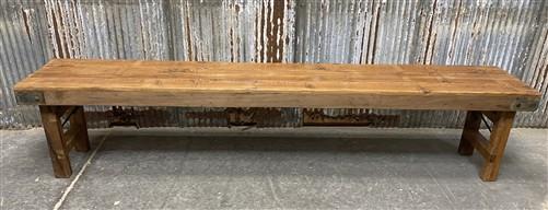 Rustic Folding Bench (84x14.5) Vintage Reclaimed Wood Bench, Farmhouse Seat A116