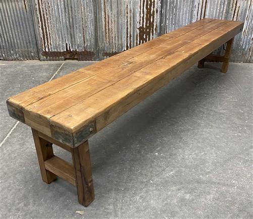 Rustic Folding Bench (84x14.5) Vintage Reclaimed Wood Bench, Farmhouse Seat A116