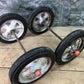 4 Vintage Metal Baby Buggy Wheels Pedal Car Garden Cart Pumpkin Wagon A55