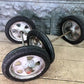 4 Vintage Metal Baby Buggy Wheels Pedal Car Garden Cart Pumpkin Wagon A55