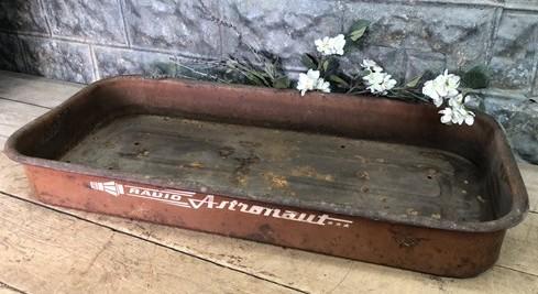 Little Red Wagon Bed Only, Wagon Pull Toy Part, Rustic Vintage Radio Astronaut P
