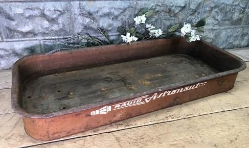Little Red Wagon Bed Only, Wagon Pull Toy Part, Rustic Vintage Radio Astronaut P