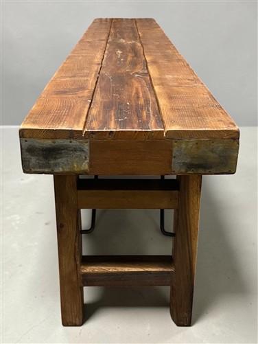 Rustic Folding Bench (96x14.5) Vintage Reclaimed Wood Bench, Farmhouse Seat A121