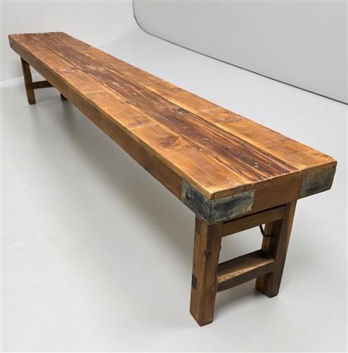 Rustic Folding Bench (96x14.5) Vintage Reclaimed Wood Bench, Farmhouse Seat A121