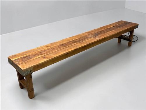 Rustic Folding Bench (96x14.5) Vintage Reclaimed Wood Bench, Farmhouse Seat A121