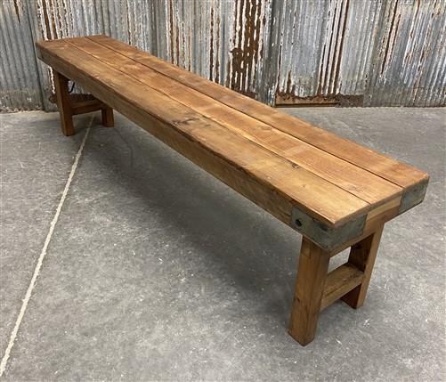 Rustic Folding Bench (72x14) Vintage Reclaimed Wood Bench, Farmhouse Seat A112