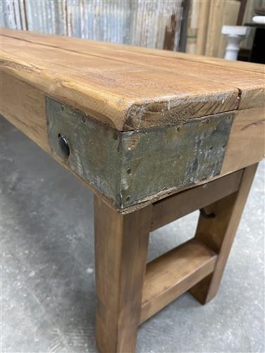 Rustic Folding Bench (72x14) Vintage Reclaimed Wood Bench, Farmhouse Seat A112