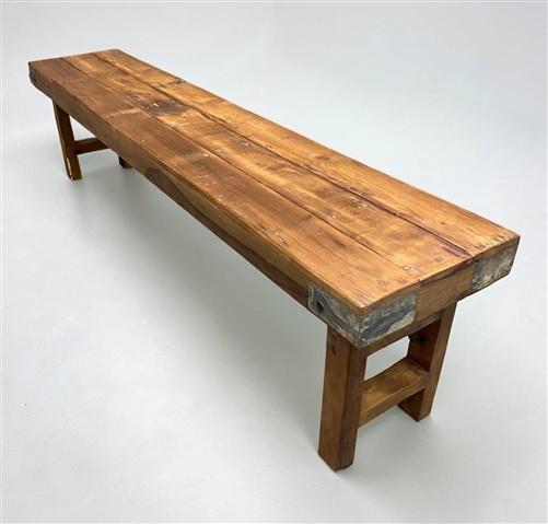 Rustic Folding Bench (72x14) Vintage Reclaimed Wood Bench, Farmhouse Seat A113