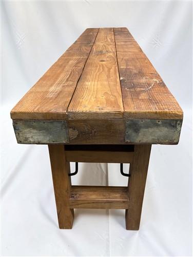 Rustic Folding Bench (72x14) Vintage Reclaimed Wood Bench, Farmhouse Seat A114