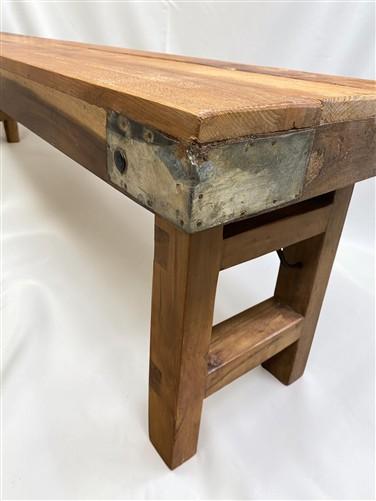 Rustic Folding Bench (72x14) Vintage Reclaimed Wood Bench, Farmhouse Seat A114