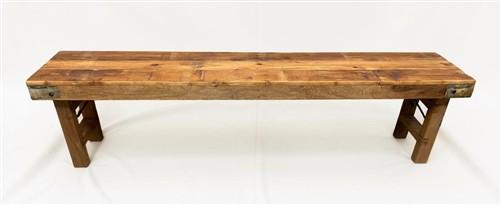 Rustic Folding Bench (72x14) Vintage Reclaimed Wood Bench, Farmhouse Seat A114