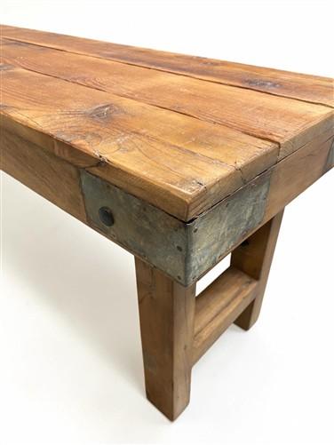 Rustic Folding Bench (72x14) Vintage Reclaimed Wood Bench, Farmhouse Seat A115