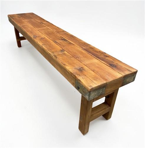 Rustic Folding Bench (72x14) Vintage Reclaimed Wood Bench, Farmhouse Seat A115