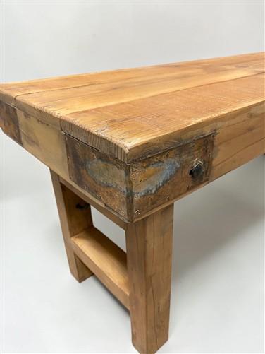 Rustic Folding Bench (84x14.5) Vintage Reclaimed Wood Bench, Farmhouse Seat A117