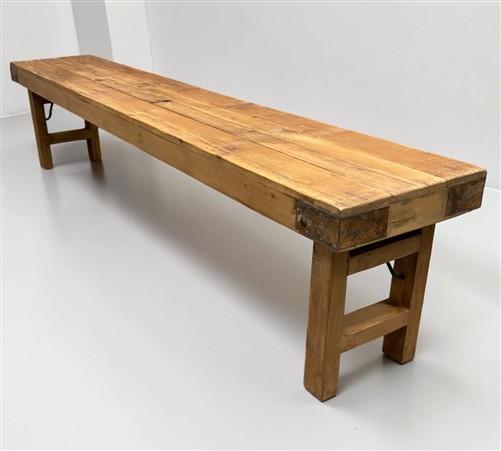 Rustic Folding Bench (84x14.5) Vintage Reclaimed Wood Bench, Farmhouse Seat A117