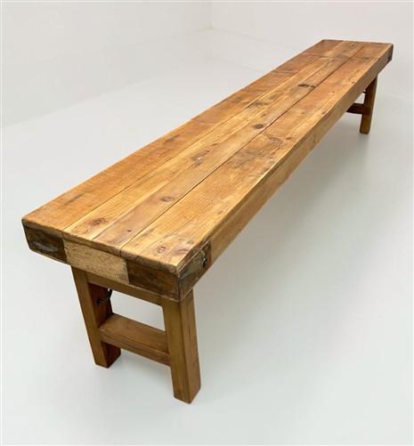 Rustic Folding Bench (84x14.5) Vintage Reclaimed Wood Bench, Farmhouse Seat A117