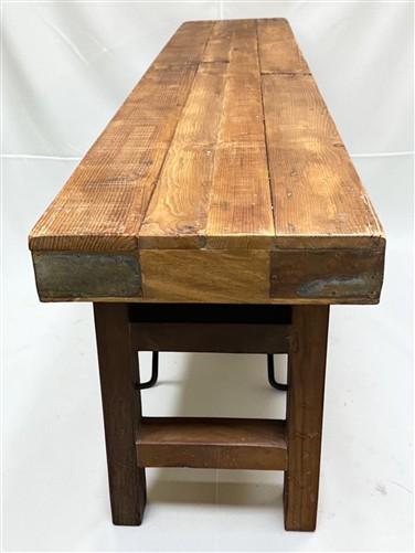 Rustic Folding Bench (84x14.5) Vintage Reclaimed Wood Bench, Farmhouse Seat A118