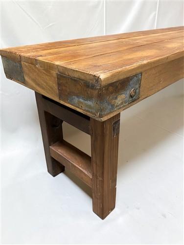 Rustic Folding Bench (84x14.5) Vintage Reclaimed Wood Bench, Farmhouse Seat A118