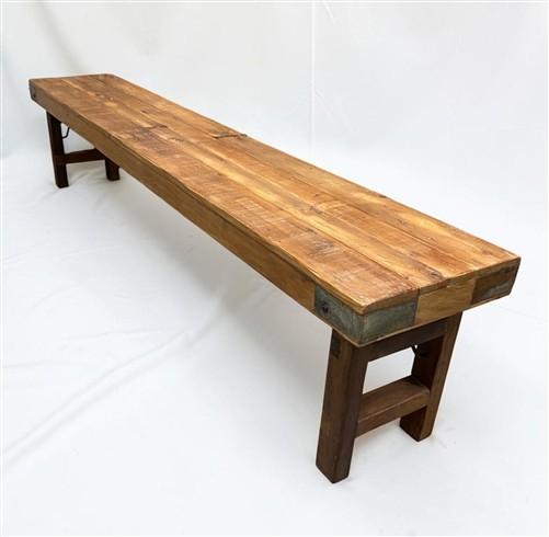 Rustic Folding Bench (84x14.5) Vintage Reclaimed Wood Bench, Farmhouse Seat A118