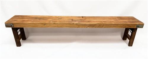 Rustic Folding Bench (84x14.5) Vintage Reclaimed Wood Bench, Farmhouse Seat A118