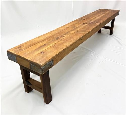 Rustic Folding Bench (84x14.5) Vintage Reclaimed Wood Bench, Farmhouse Seat A118