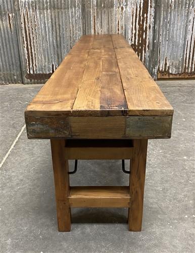 Rustic Folding Bench (84x14.5) Vintage Reclaimed Wood Bench, Farmhouse Seat A119