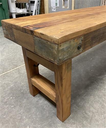 Rustic Folding Bench (84x14.5) Vintage Reclaimed Wood Bench, Farmhouse Seat A119
