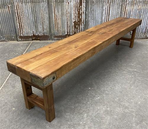 Rustic Folding Bench (84x14.5) Vintage Reclaimed Wood Bench, Farmhouse Seat A119
