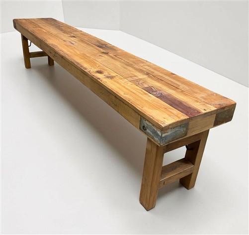Rustic Folding Bench (84x14.5) Vintage Reclaimed Wood Bench, Farmhouse Seat A120