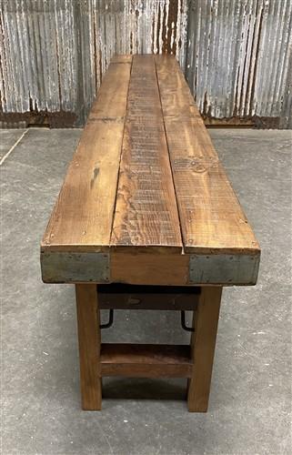 Rustic Folding Bench (96x14.5) Vintage Reclaimed Wood Bench, Farmhouse Seat A122
