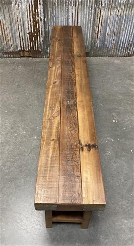 Rustic Folding Bench (96x14.5) Vintage Reclaimed Wood Bench, Farmhouse Seat A122
