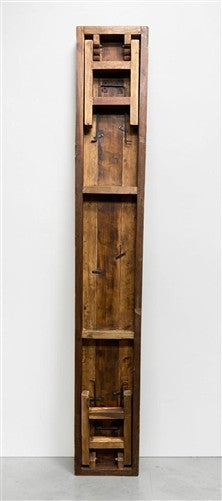 Rustic Folding Bench (96x14.5) Vintage Reclaimed Wood Bench, Farmhouse Seat A124