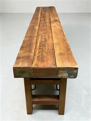 Rustic Folding Bench (96x14.5) Vintage Reclaimed Wood Bench, Farmhouse Seat A124