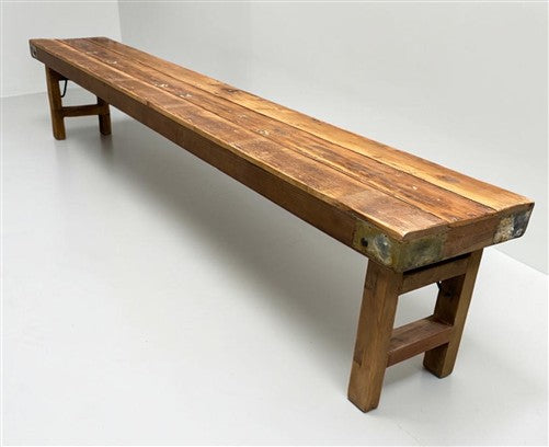 Rustic Folding Bench (96x14.5) Vintage Reclaimed Wood Bench, Farmhouse Seat A124